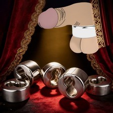 Stainless Steel Scrotum Ring Weight Training Lock Ball Stretchers Male Exerciser