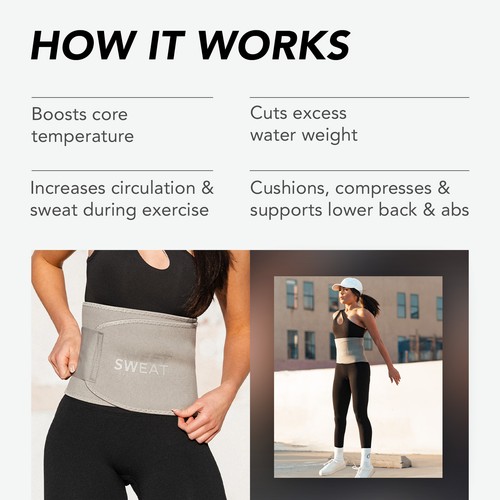 Sweet Sweat Waist Trimmer by Sports Research for Men & Women - Army Style Size S - Picture 3 of 7