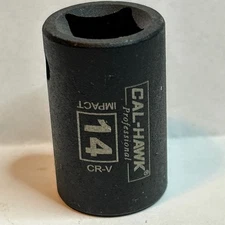 Cal- Hawk Professional Impact  Socket  14 mm x 1/2" Dr  6Pt  Free USA Shipping