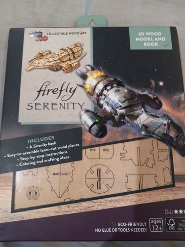 Firefly Serenity 3D Wood Model And Book, New, Sealed
