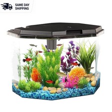 AquaView 6.5-Gallon Aquarium Kit with LED Light and Power Filter - Trendy Design
