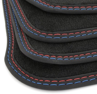 Velour Fußmatten Doppelnaht für BMW X5 F15 2013-2018 Premium Matten Set Nubuk