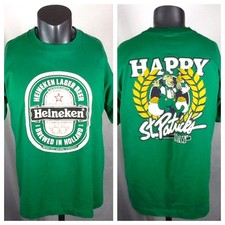 Vintage 90  s Heineken Imported Beer T Shirt Large St Patty  s Day Green Tee