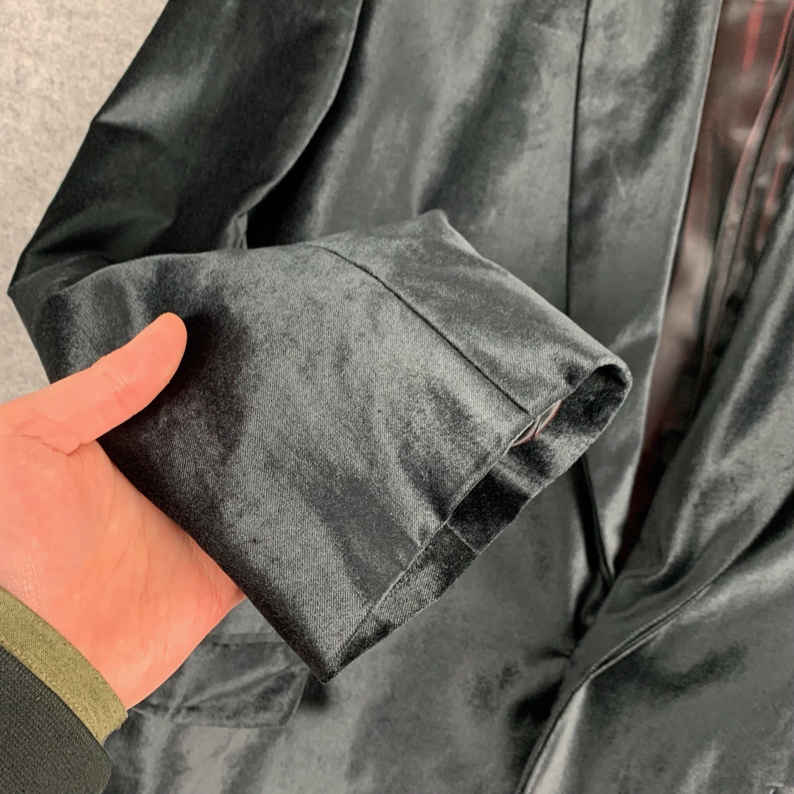 Rare Vintage Versace Jeans Couture Velvet Green Black Mens Blazer 42/56 image 5