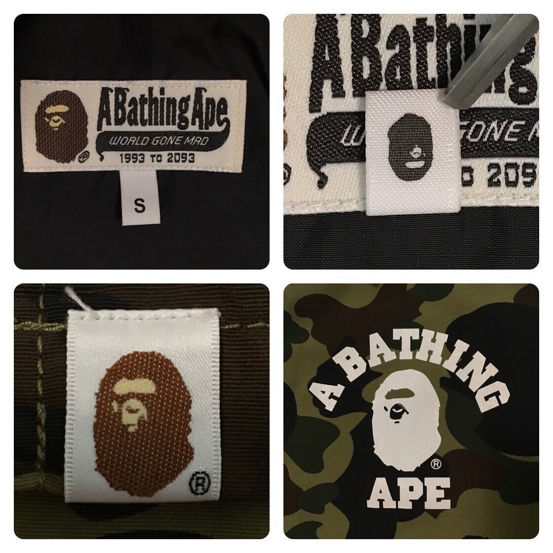 A BATHING APE BAPE Coach Jacket Green 1st Camo Logo Size S A BATHING APE BAPE Coach Jacket Green 1st Camo Logo Size S