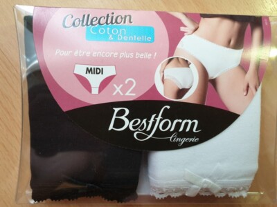 Culotte Amateur LOT DE SLIPS MIDI BESTFORM TAILLE 50/52 COTON ET