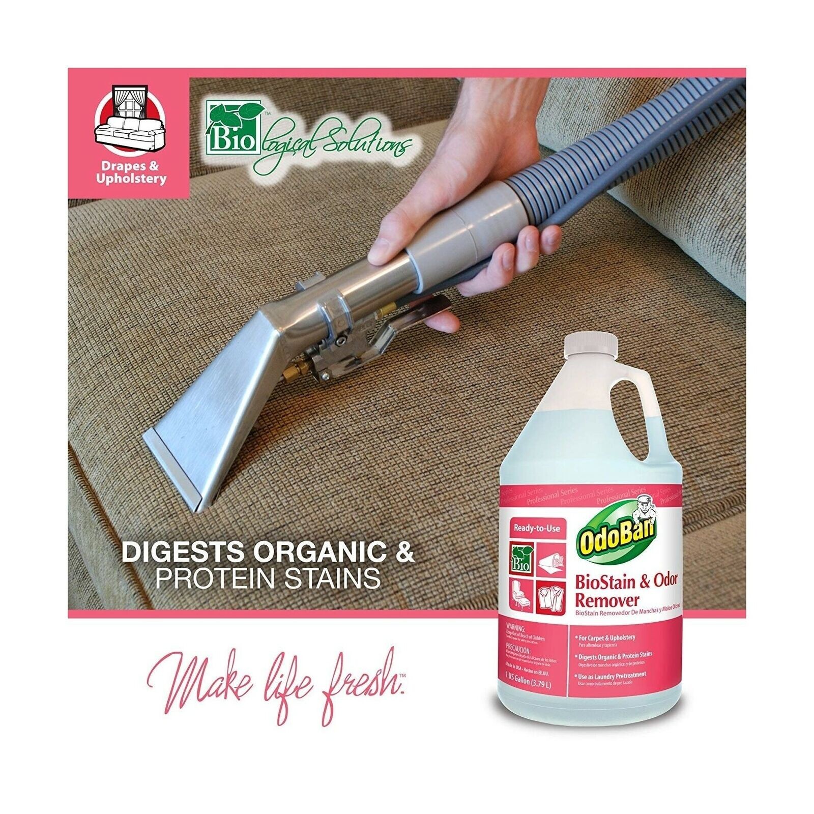 OdoBan 960062G BioStain and Odor Remover, ReadytoUse, 128 oz 1 eBay