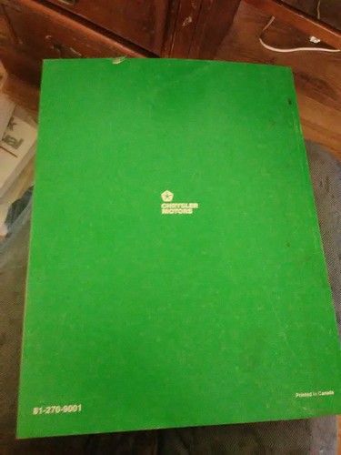 1989 Chrysler Rear Wheel Drive Service Manual  - Picture 3 of 3