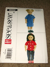 Butterick 5552 Doll Clothes Pattern 18" EASY See Sew Dress Top Pants UNCUT