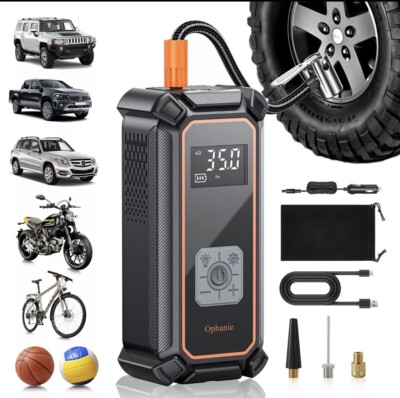 Portable Tire Inflator 160 Psi Digital Pressure Gauge Air Compressor for Car