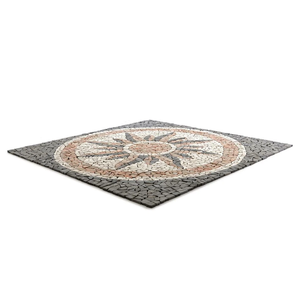 DIVERO Mosaikbild Einleger Rosone Marmor Mosaik 1,45m² 3 Motive Fliesenmatte - Bild 4 von 4