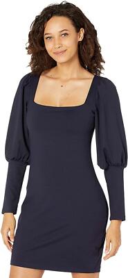 Susana Monaco 272756 Women Puff Sleeve Square Neck Dress Midnight MD