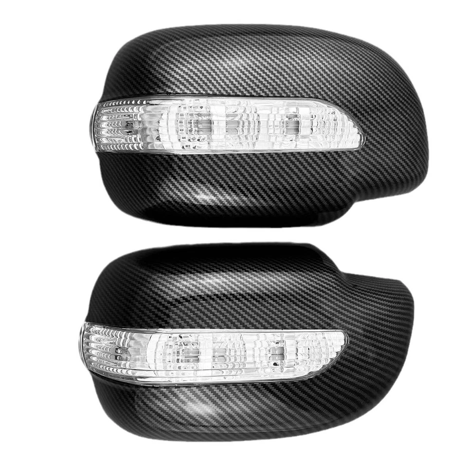 Cubierta de luz LED para espejo lateral de fibra de carbono para Toyota Hilux Vigo 2008-2014 Foto 3 de 4