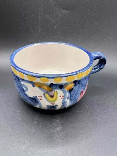 Handpainted Solimene Campagna Blue Mug Cup by Vietri Italy Vintage