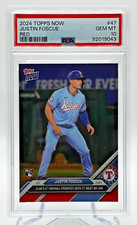 2024 Topps NOW Justin Fescue 1st MLB Hit Red /10 #47 PSA 10
