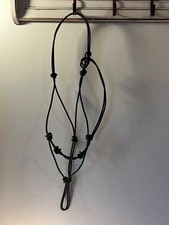 rope halter horse, handmade, 3/16 nylon cord, black, 4 knot, horse size