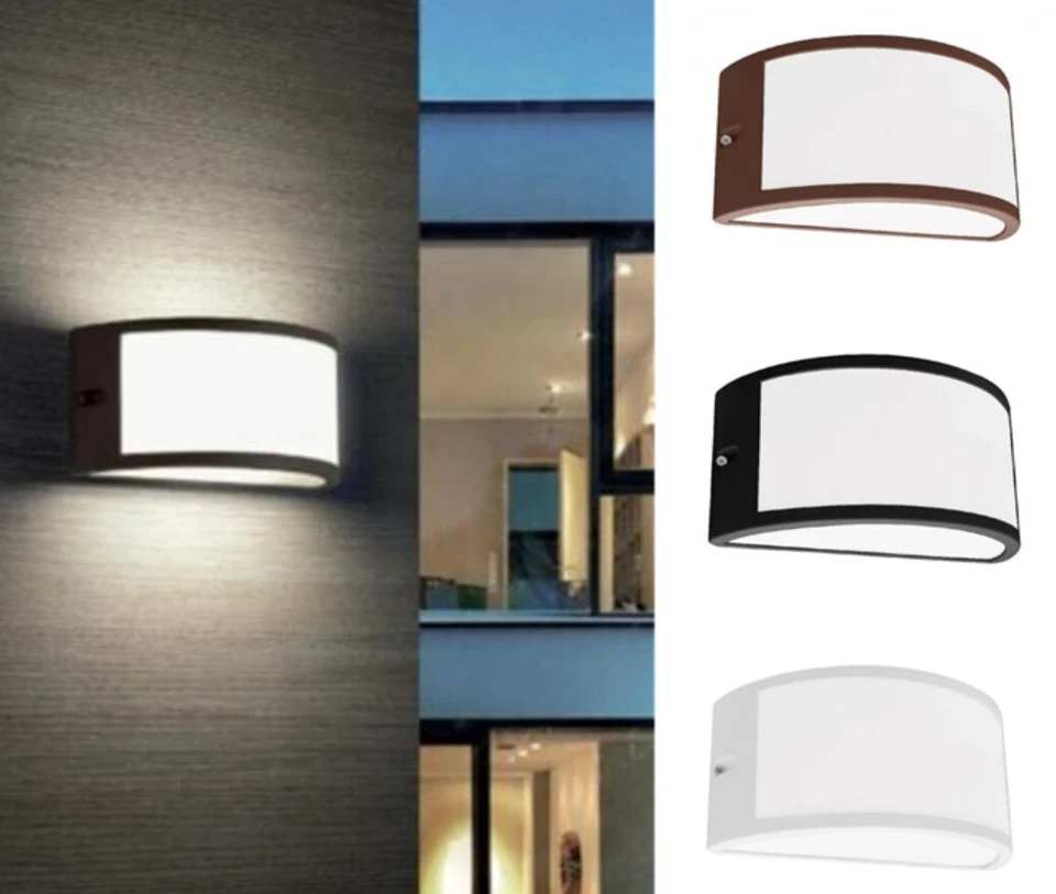 DOPA STORE Applique da Parete Attacco E27 Design Mezza Luna Portalampada per Esterno IP65