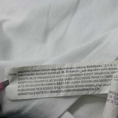 Bershka T Shirt Top White Short Sleeve Casual Tee Apple Embroidered Essential XS - Picture 9 of 10