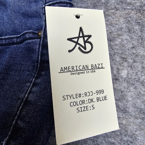 American Bazi jeans womens teens Small Dark Wash denim ribbed distressed jogger - Picture 9 of 10