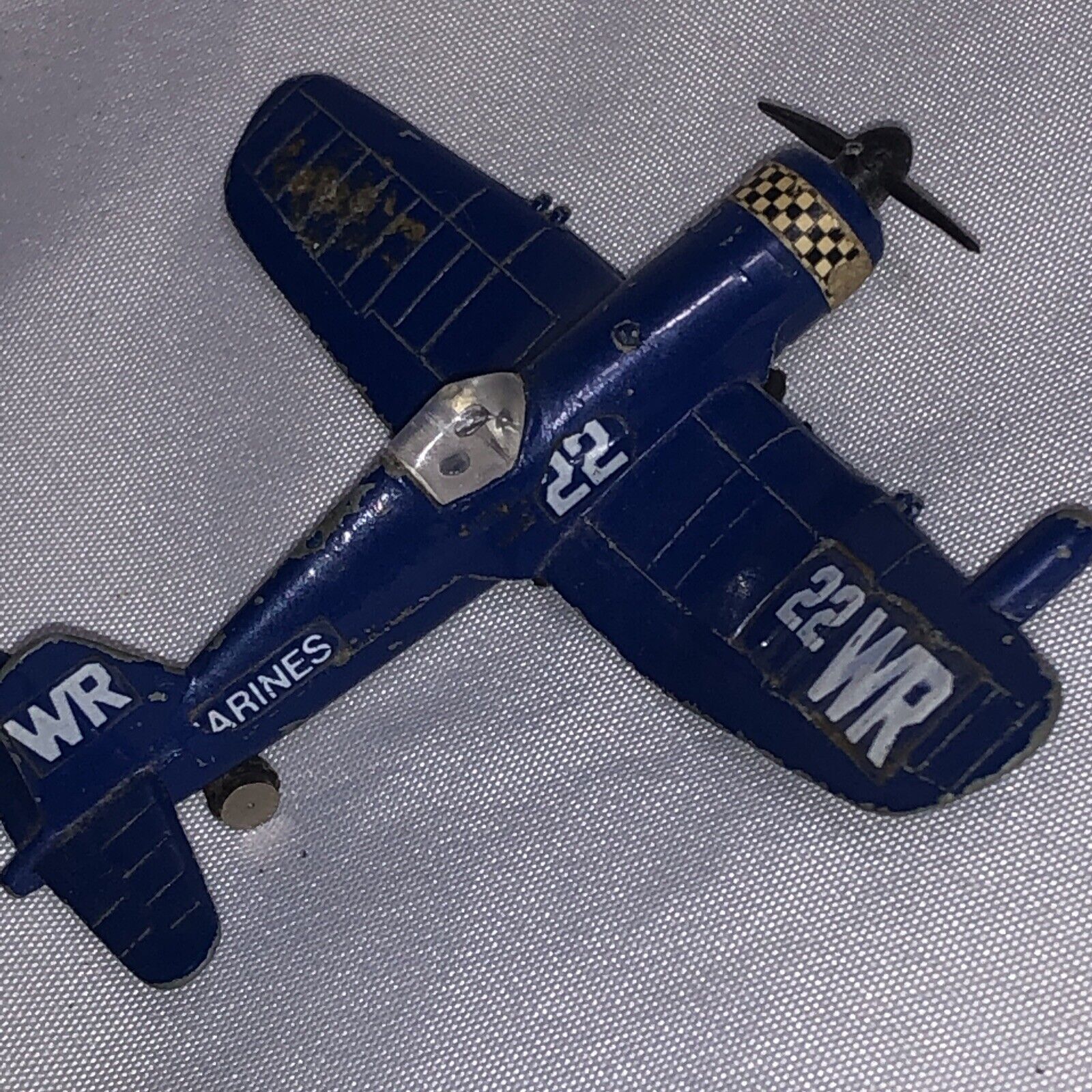Vintage ZYLMEX SUPER WINGS A-116 CORSAIR MARINES 22WR Fighter Plane Blue