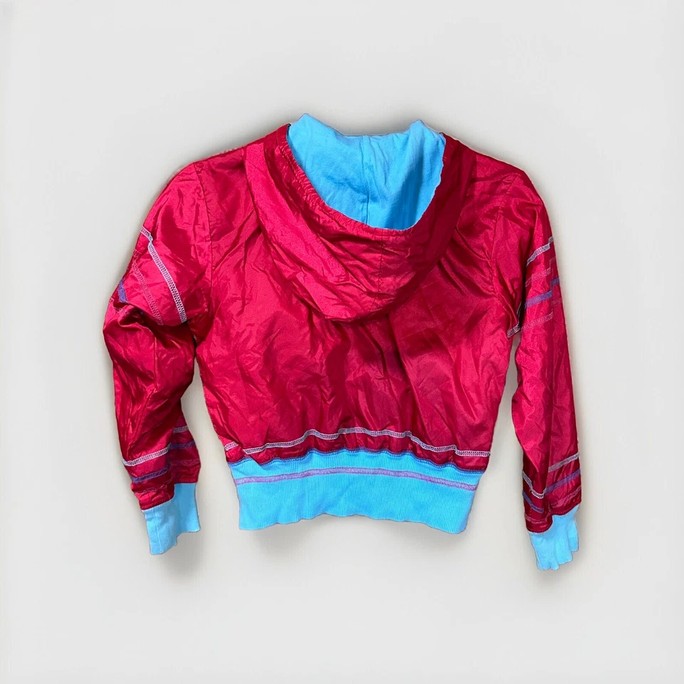 Chaqueta cortavientos American Girl Ready For Fun roja forrada con cremallera completa | Niña’s M Foto 3 de 4