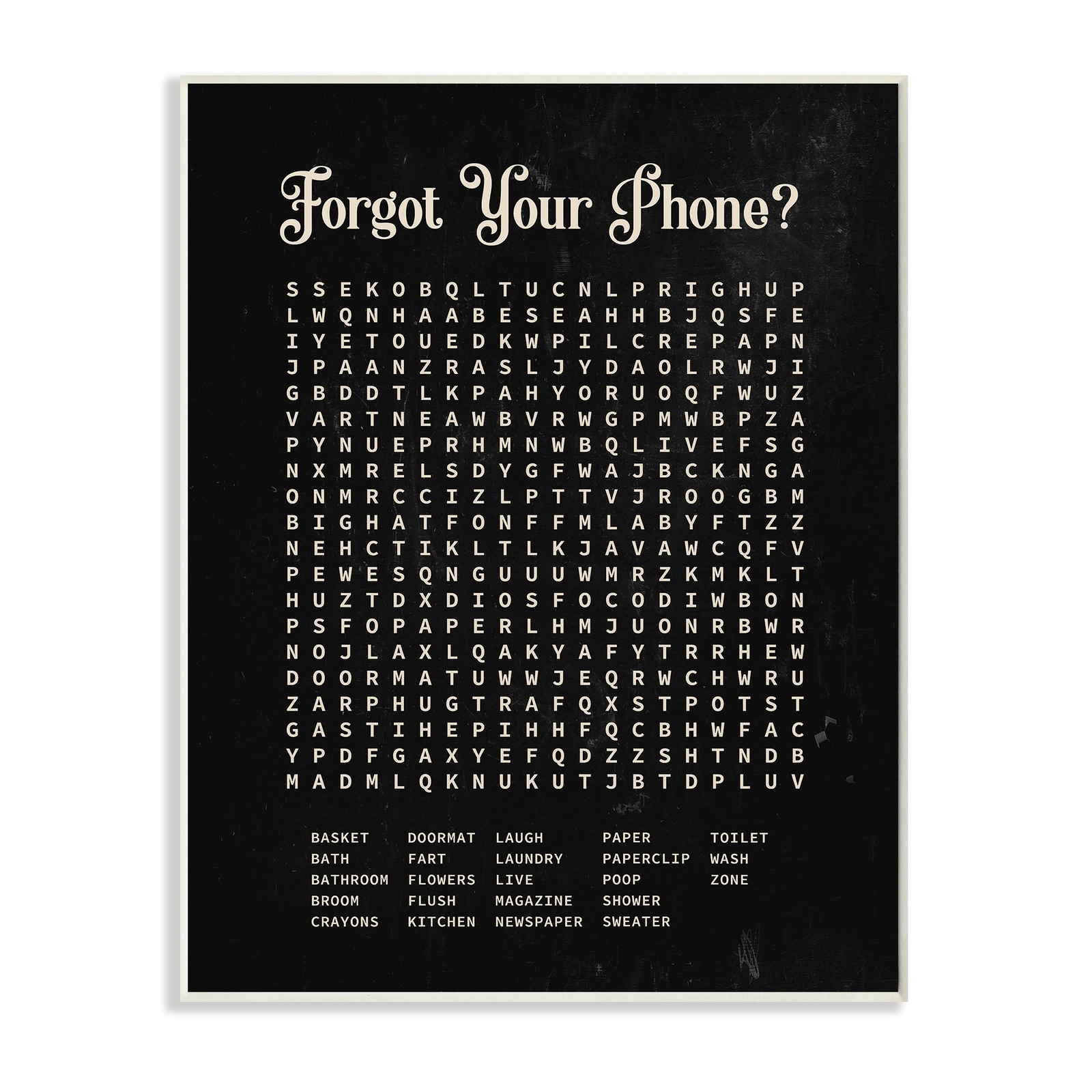 Stupell Forgot Your Phone Crossword Activity Distressed