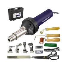 110V Swiss WELDY 1600W Hot Air Torch Kit Heated Gun PVC TPO Membranes Welding