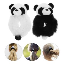 2 Pcs Panda Hair Rope Student Women's Scrunchies for Little Girls