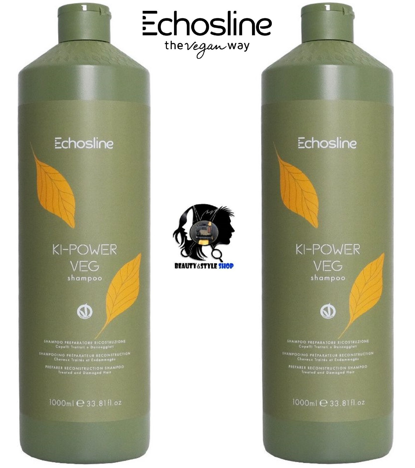 SHAMPOO CAPELLI DANNEGGIATI ECHOS LINE KI POWER 2X1000ML PROFESSIONALE ECHOSLINE