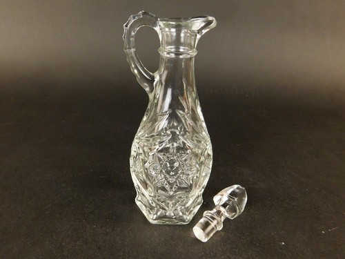 Crogiola per aceto olio in vetro MCM trasparente vintage con tappo 75" - Foto 5 di 8