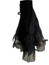 Vintage M 1950-60 s Black Half Slip For Fullness 3 Layer Nylon Crinoline Elas W