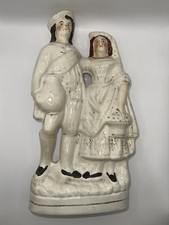 Fine Antique English Staffordshire Figure Scottish Couple Large UNSTAMPED