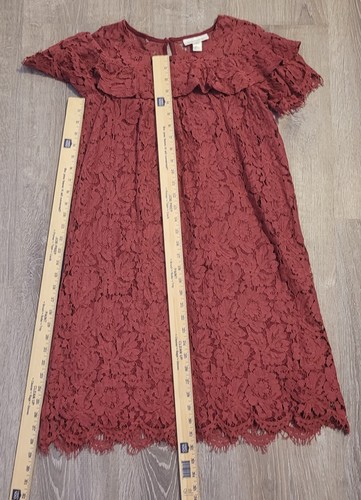 Motherhood Maturity Mauve Boohoo Scalloped Lace Mini Dress Size Small - Picture 9 of 18