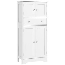 HOMCOM Kitchen Cupboard Kitchen Cabinet with Drawer and Adjustable Shelf White