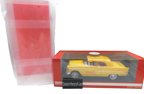 Coca-Cola 1955 Chevy Bel Air Druckguss Modellauto 1:18 + Schaukasten