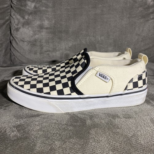 vans checkered cream