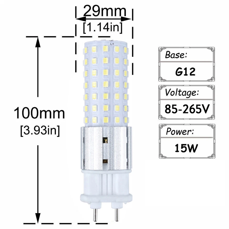 10X G12 LED Corn Bulb 15W Equival 150W Incandescent Energy Saving Bright Lamps - Image 3 of 4