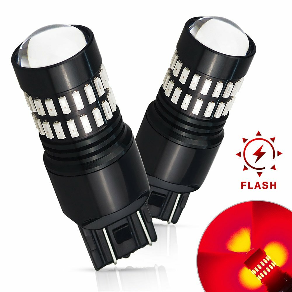 1200LM T20 7443 W21/5W LED Red Strobe Flash Stop Light WY21W 3157 P27/7W LED Bulb For Car Brake Stop Light Tail Lamp From 24,99 € | DHgate