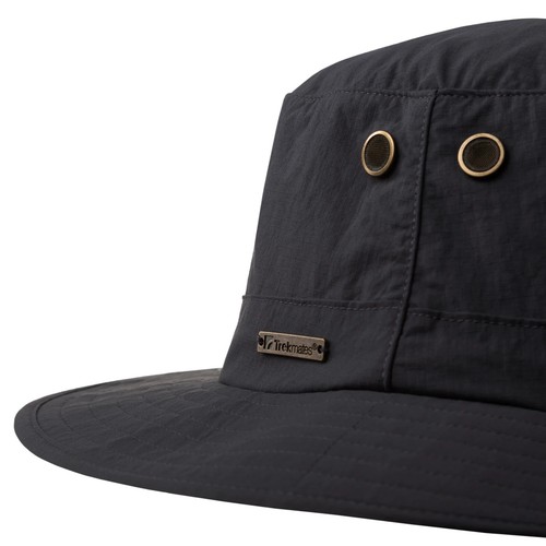 Trekmates Borneo Mosi Repellent Wide Brimmed Hat with Mosi net - Ash Grey - Picture 3 of 7