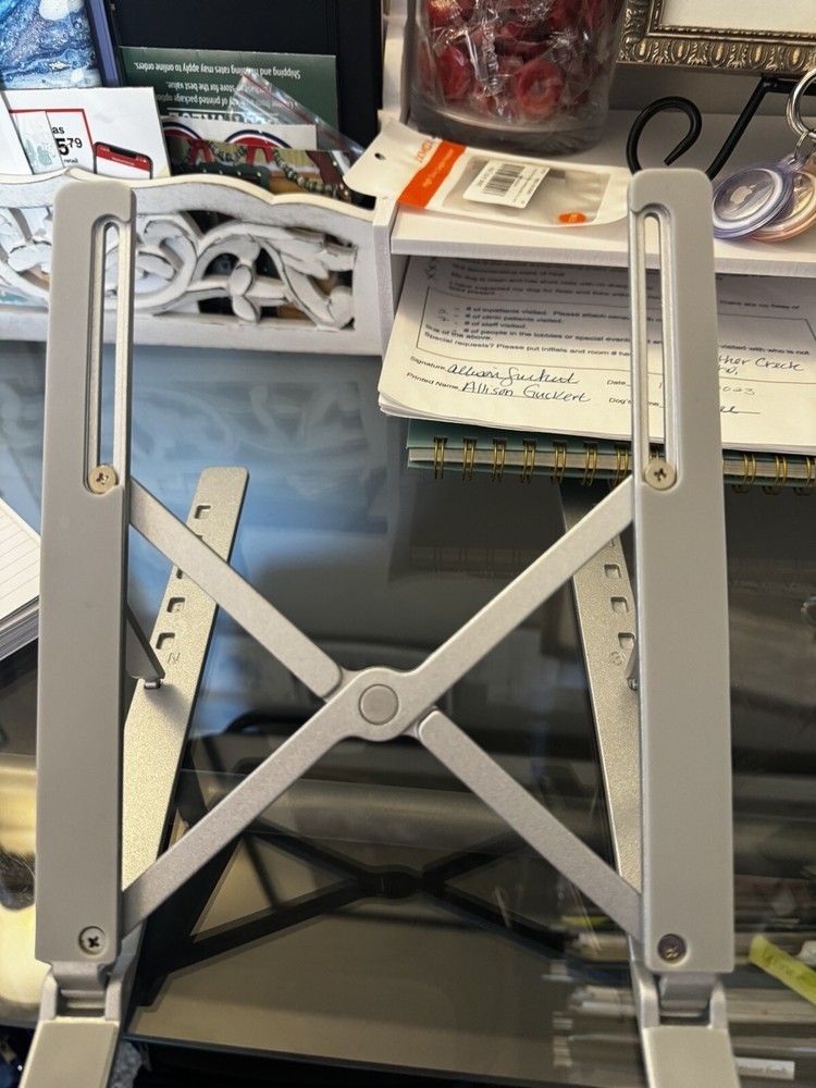 Adjustable Aluminum Ergonomic Laptop Stand Foldable Space Grey
