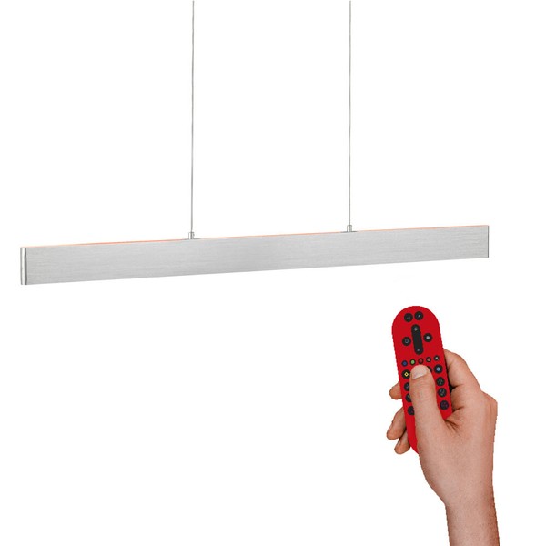 Led Pendellampe Smarthome Dimmbar Fernbedienung Rgb Cct Silber Pendelleuchte-image