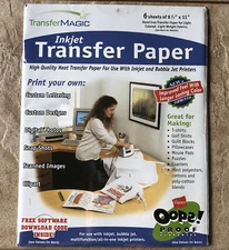 Transfer Magic Ink Jet Transfer Paper 8 8 1/2 x 11 Package Of 6 Sheets