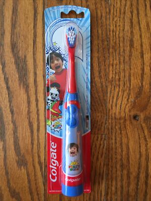 2 Pack - Colgate Ryan's World Electric Red & Blue Toothbrush Extra Soft Bristles