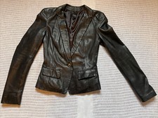**look!** Stunning Oasis - Real Leather Jacket Black Soft Smart Size Xs