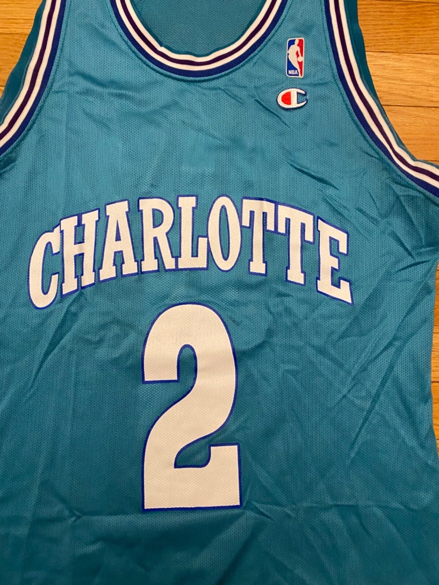 CHARLOTTE JOHNSON ユニフォーム 44サイズ 90s 1992-95 Charlotte Hornets L. Johnson #2 Champion Away Jersey