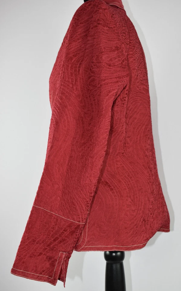 Akris Talla 12 Chaqueta Texturizada con Botones de Seda Sin Mangas Top Conjunto Doble Forrado 2 Piezas Foto 4 de 4