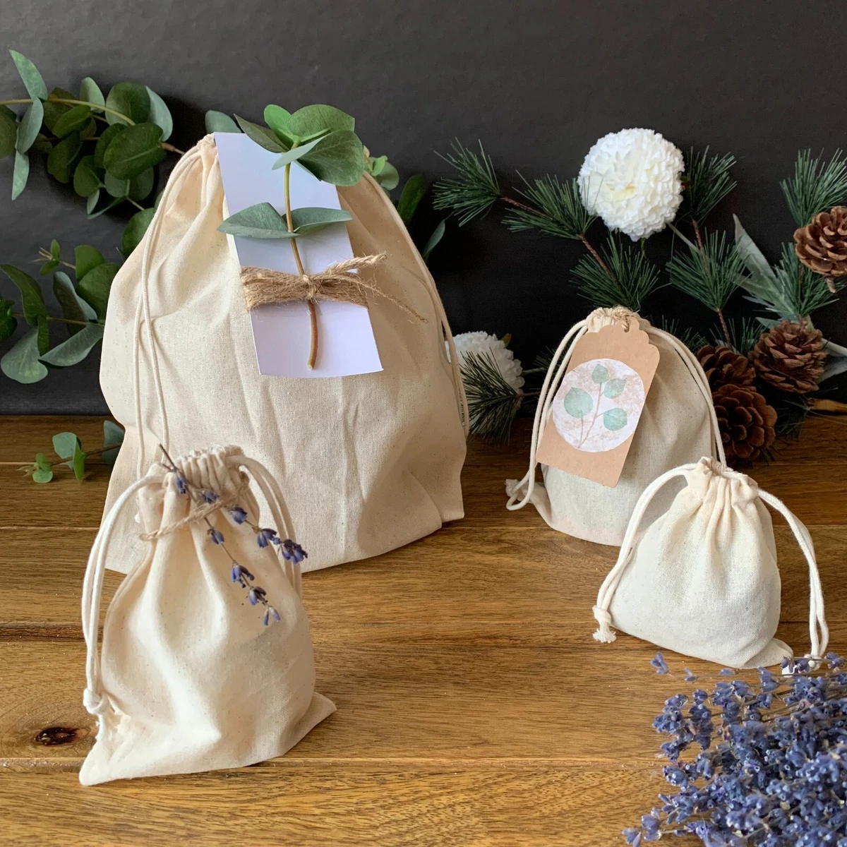 Small hessian deals drawstring bags