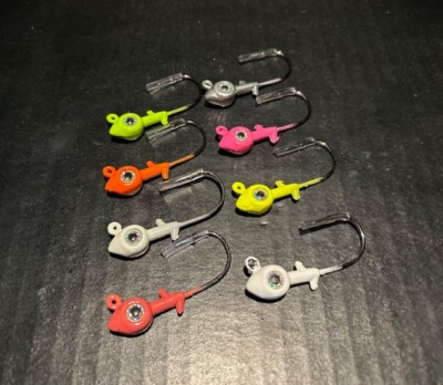10pk Z-Man Style Flat Eye Jigs 1/8oz. 1/4oz,3/8oz,1/2oz,3/4oz W/ Mustad Hooks