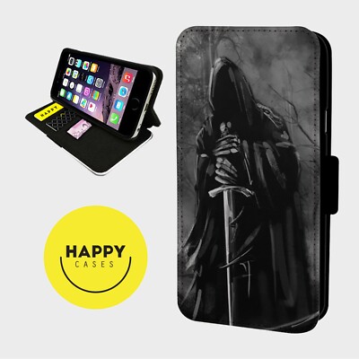 GRIM REAPER DEATH KNOCKING - Kunstleder Flip Handyhülle - iPhone/Samsung
