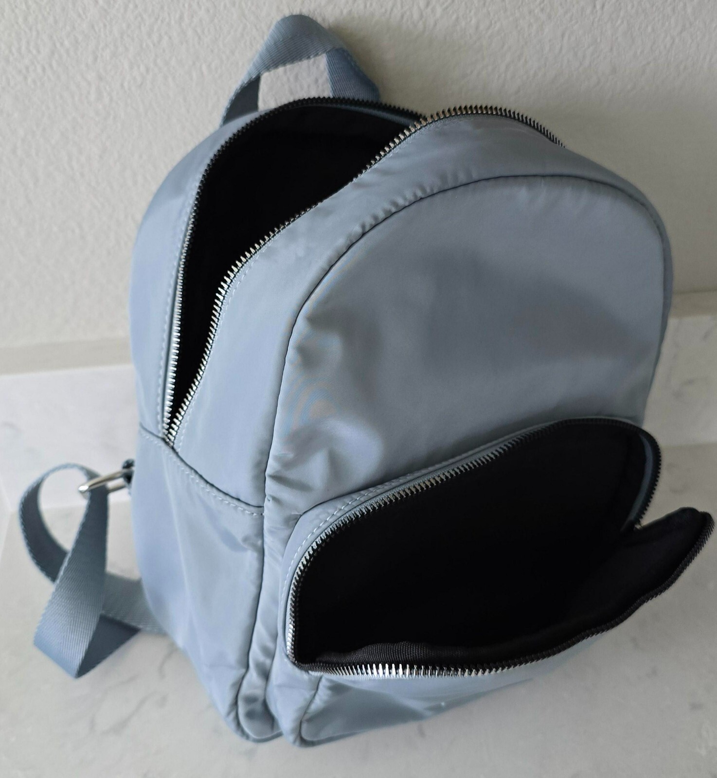 Pull And Bear Blue Backpack Fabric adjustable str… - image 2